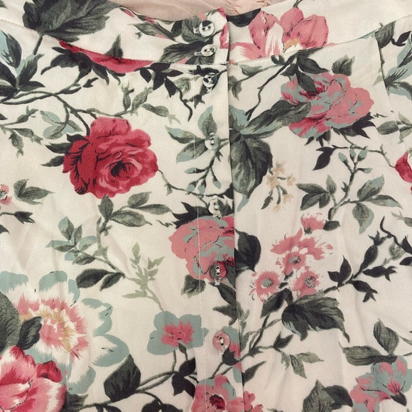 MAJORELLE FLORAL DOUBLE-LINED BUTTON DOWN MIDI SKIRT - Picture 6 of 8